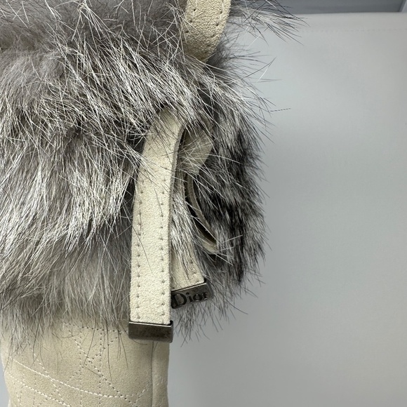 Dior Suede & Fox Fur Knee High Boots - Picture 5 of 16